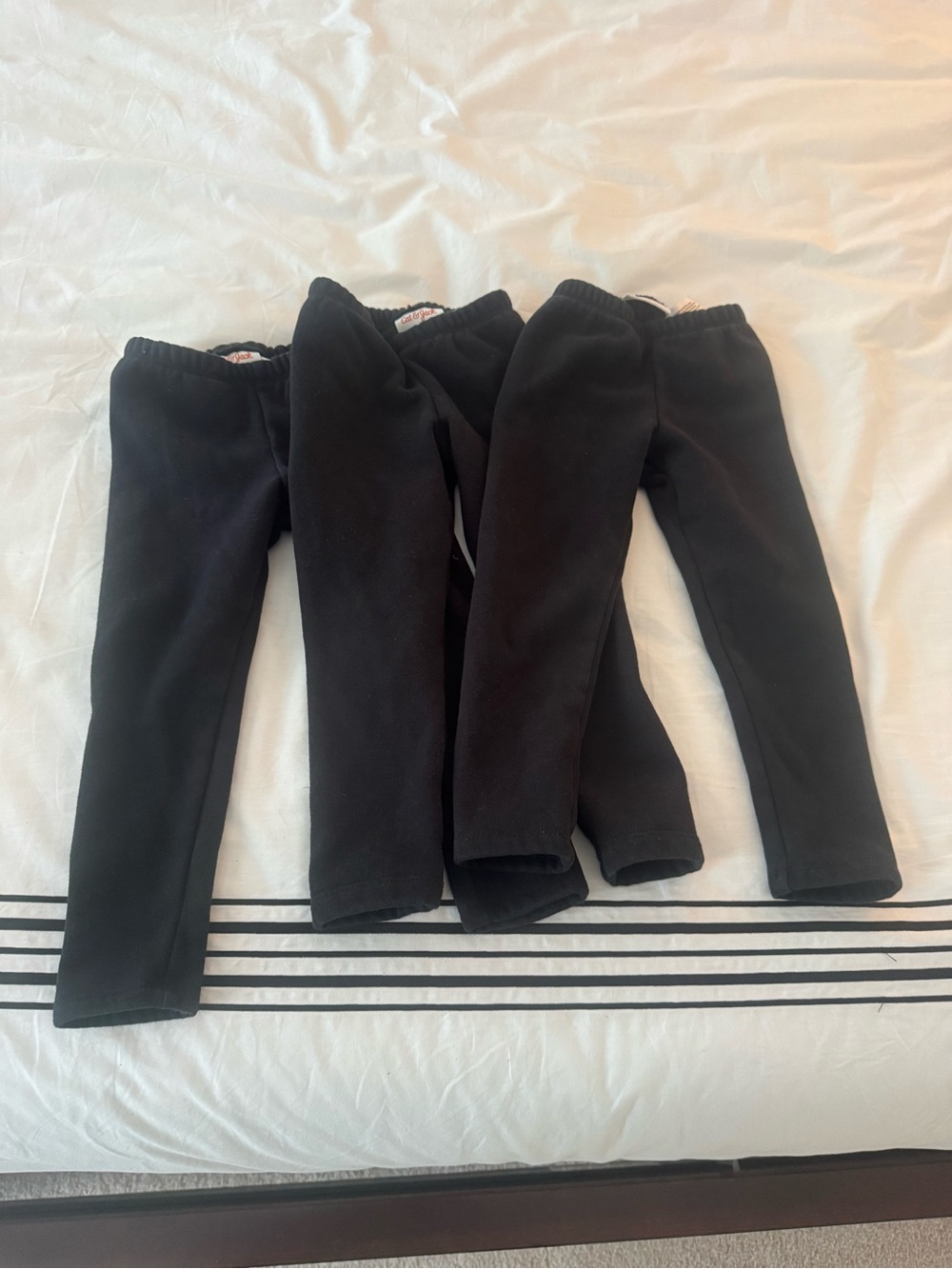 Cat & Jack Black Kids Fleece Leggings - Pack of Three
